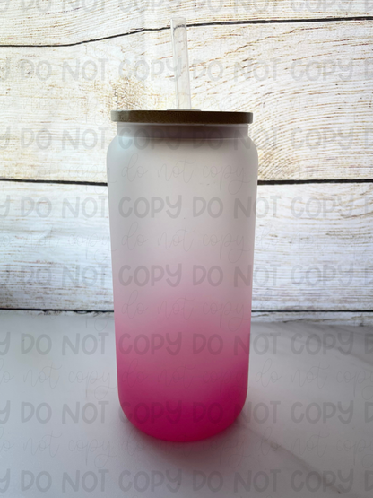 16oz Frosted Ombré Glass Cans