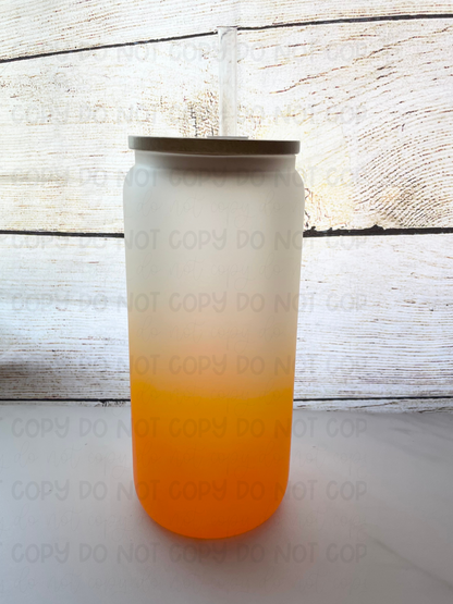 16oz Frosted Ombré Glass Cans