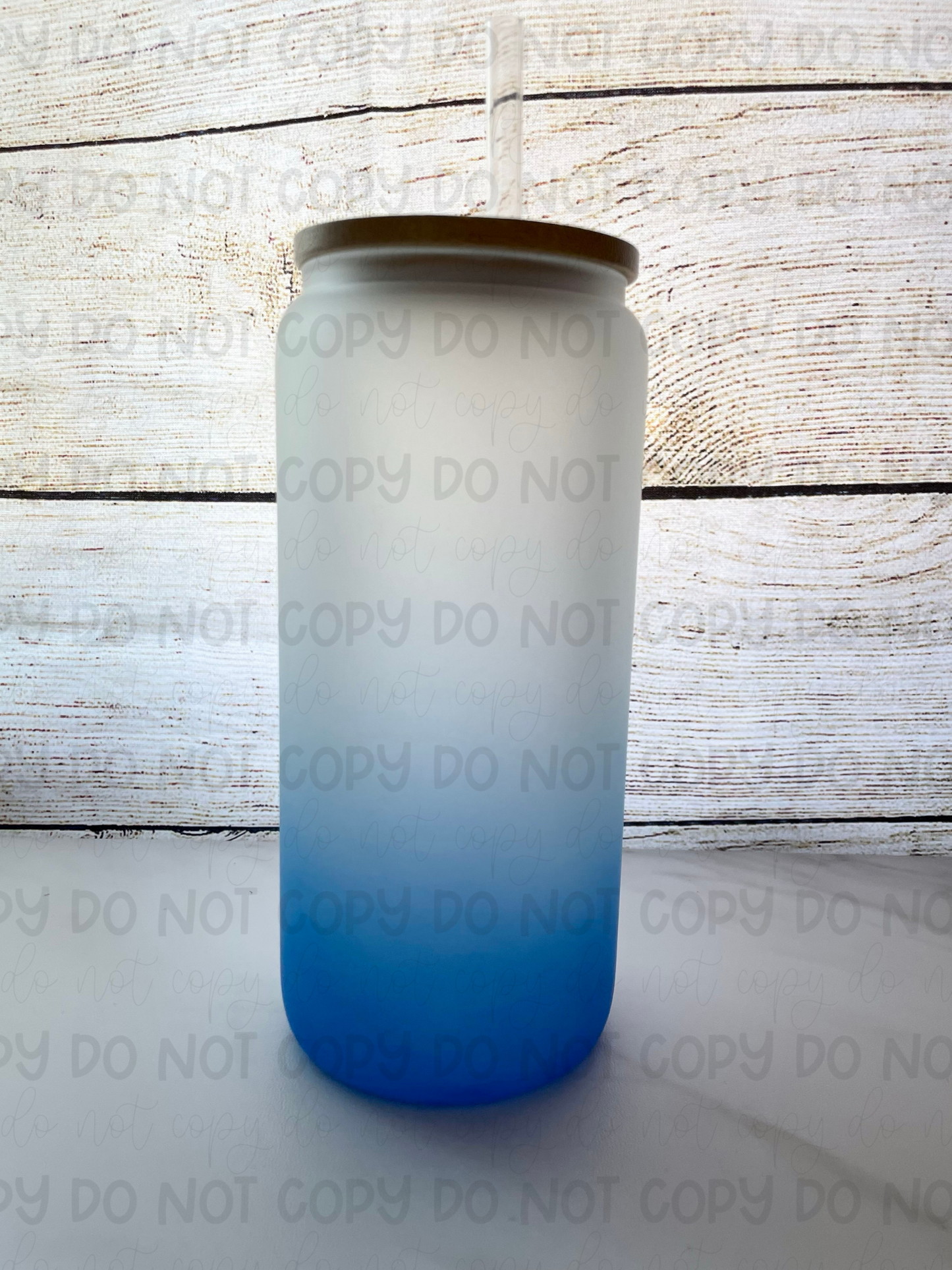 16oz Frosted Ombré Glass Cans