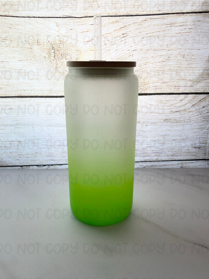 16oz Frosted Ombré Glass Cans